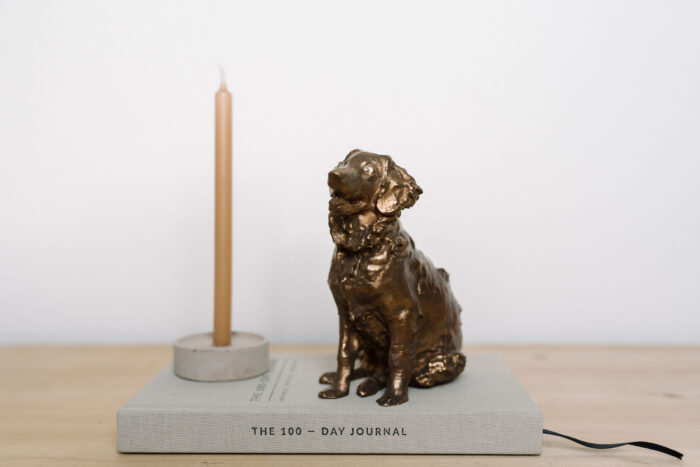 Bronzen beeld hond
