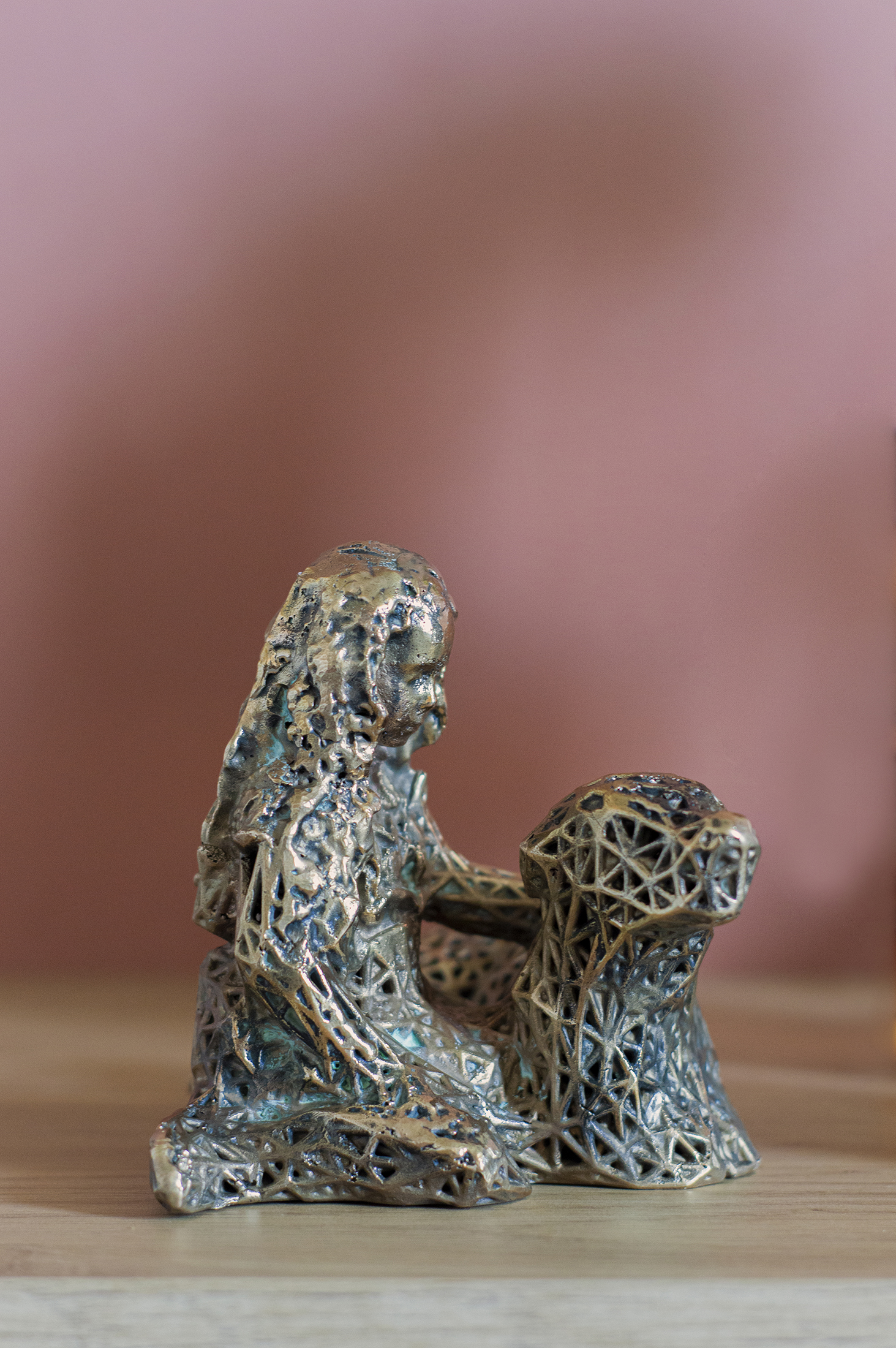 Abstract brons gepersonaliseerd hond meisje